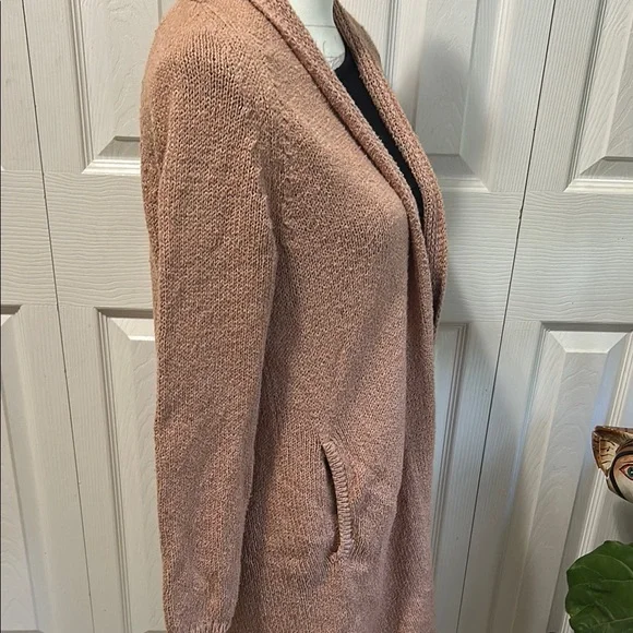 Tan Open Front Cardigan - Picture 5 of 7